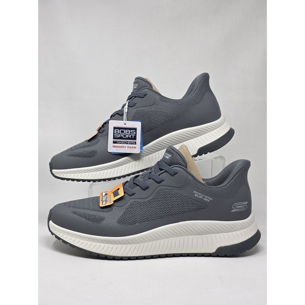 SKECHERS Slip-ins BOBS Size 10 Mens Sport Squad Chaos 4 Shoes Gray 118423 New - Picture 9 of 9